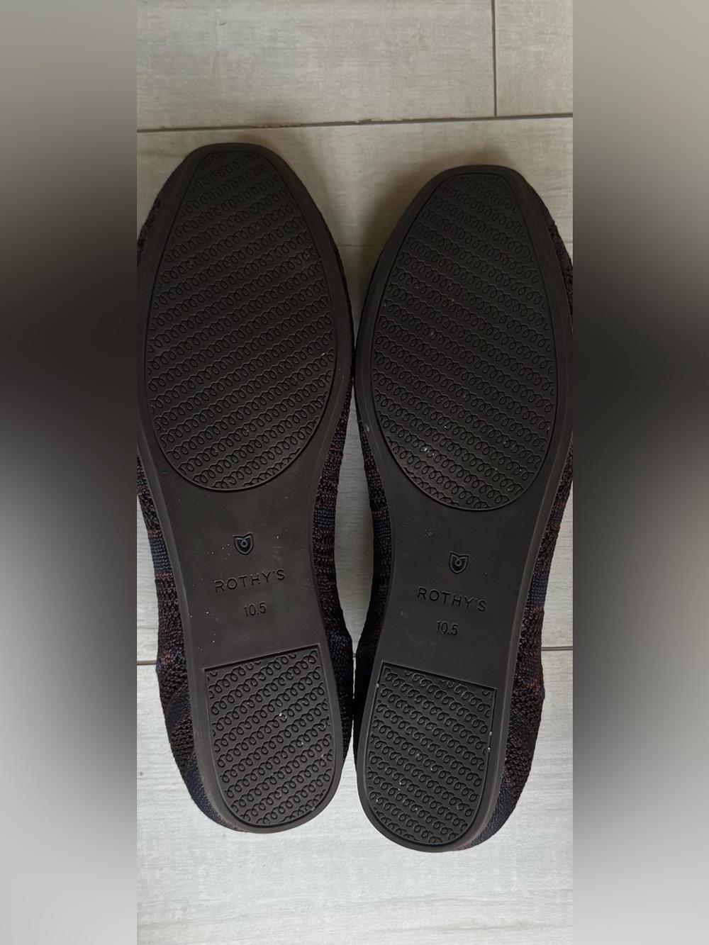 Rothy’s The Flat Sapphire Zebra Knit Ballet Flats Brown Blue Women’s Sz 10.5 - Picture 5 of 5